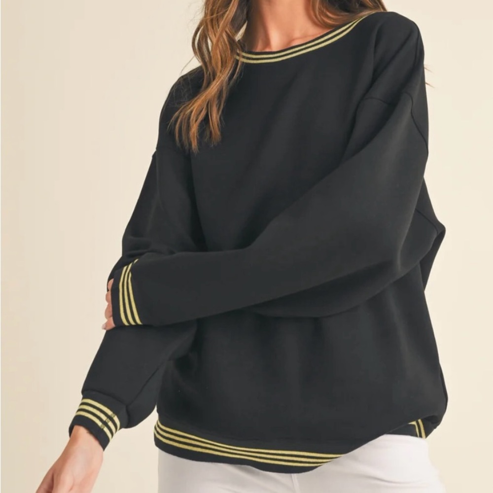 Yelete Black Sweatshirt with Yellow Accents
